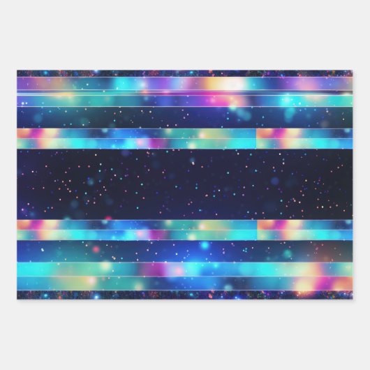 Modernes Holograph Wrap Paper Flat Sheet Set 3 Geschenkpapier Set (Vorderseite 3)