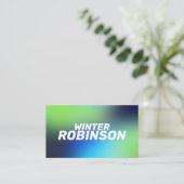 Modernes Holograu-Grün Türkis Visitenkarte (Stehend Vorderseite)