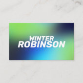 Modernes Holograu-Grün Türkis Visitenkarte (Vorderseite)