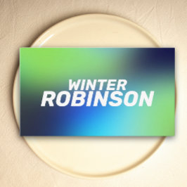 Modernes Holograu-Grün Türkis Visitenkarte