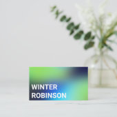 Modernes Holograu-Grün Türkis Visitenkarte (Stehend Vorderseite)