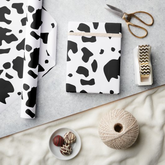 Modernes Holstein Friesian Cow Animal Print Muster Geschenkpapier (Kunsthandwerk)