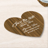 Modernes Holz aus rustikalem Holz Save the Date Untersetzer (angewinkelt)