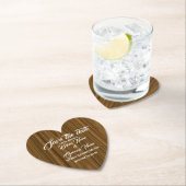 Modernes Holz aus rustikalem Holz Save the Date Untersetzer (Vor Ort)