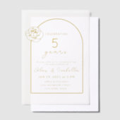 Modernes Holz Gold 5. Hochzeitstag Pergament Einladungen (Versetzt)