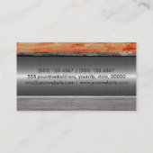 Modernes Holz-Look Silver Stainless Steel #7 Visitenkarte (Rückseite)