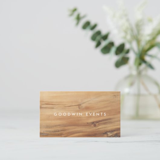 Modernes Holz Minimalistisch einfach Visitenkarte (Stehend Vorderseite)