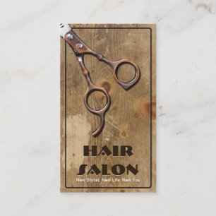 Modernes Holz u. Scissor Haar-Schönheits-Salon Visitenkarte