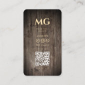 Modernes Holzbearbeitungs-Monogramm rustikales Tea Visitenkarte (Rückseite)