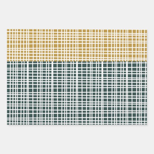 Modernes, holzfarbenes Blockmuster aus dem Mittela Geschenkpapier Set (Vorderseite 2)