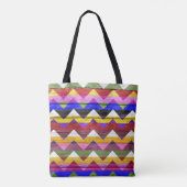 Modernes Holzfarbenes Zickzack Muster #10 Tasche (Rückseite)