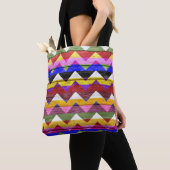 Modernes Holzfarbenes Zickzack Muster #10 Tasche (Von Nahem)