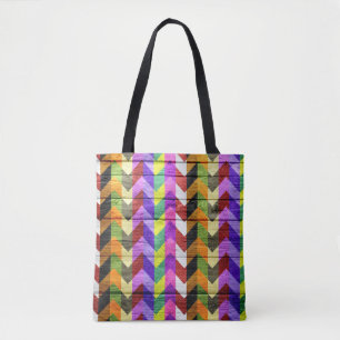 Modernes Holzfarbenes Zickzack Muster #31 Tasche
