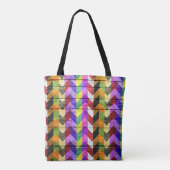 Modernes Holzfarbenes Zickzack Muster #31 Tasche (Rückseite)