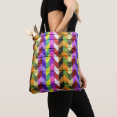 Modernes Holzfarbenes Zickzack Muster #31 Tasche (Von Nahem)