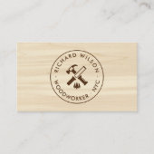 Modernes Holzkorn-Design berufliches Schreinerlogo Visitenkarte (Vorderseite)