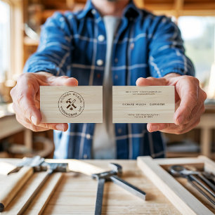 Modernes Holzkorn-Design berufliches Schreinerlogo Visitenkarte