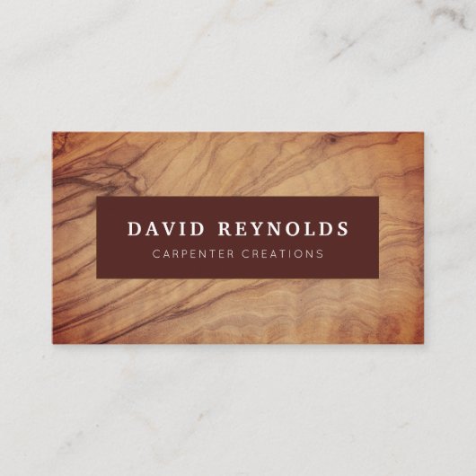 Modernes Holzschnitzereifahrzeug für den Bau eines Visitenkarte (Vorderseite)