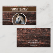 Modernes Holztexturpferd Foto Reittier Visitenkarte (Vorne/Hinten)