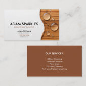 Modernes Holzwasser tropft Kommerzielle Reinigung Visitenkarte (Vorne/Hinten)