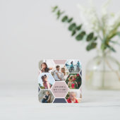 Modernes Honeycomb Fotografy Foto Quadratische Visitenkarte (Stehend Vorderseite)