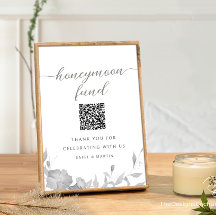 Modernes Honeymoon Fund Signieren Minimaler Blumen