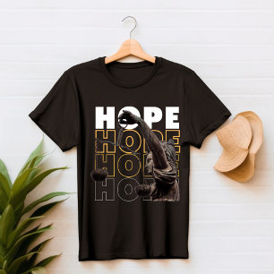 Modernes HOPE T Shirt in Schwarz und Gelb