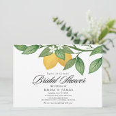 Modernes, horizontales Brautparty von Lemon Garden Einladung (Stehend Vorderseite)