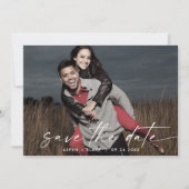 Modernes, horizontales dunkles Foto für Skripte Sa Save The Date (Vorderseite)