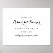 Modernes, horizontales Probe Dinner Begrüßungszeic Poster (Vorne)