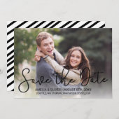 Modernes, horizontales Skript-Foto Save the Date (Vorne/Hinten)