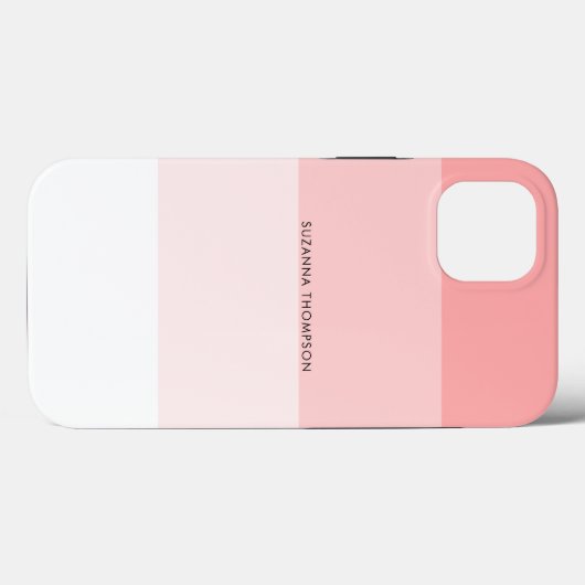 Modernes, horizontales Strippastellfarben Rosa Case-Mate iPhone Hülle (Rückseite (Horizontal))
