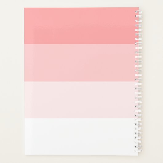 Modernes, horizontales Strippastellfarben Rosa Planer (Rückseite)