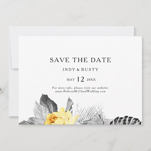 Modernes, horizontales tropisches Save the Date (Vorderseite)