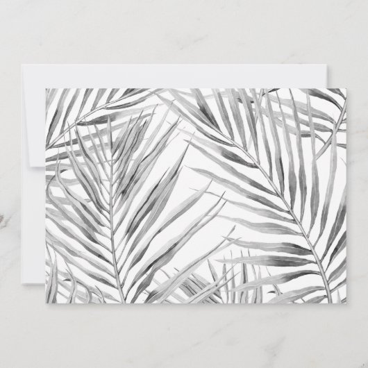 Modernes, horizontales tropisches Save the Date (Rückseite)