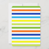 Modernes Hot Orange Summer Stripes Family Wiederse Einladung (Rückseite)