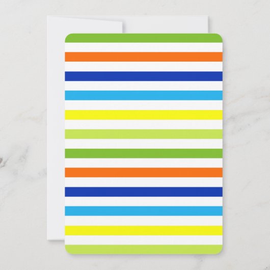 Modernes Hot Orange Summer Stripes Family Wiederse Einladung (Rückseite)