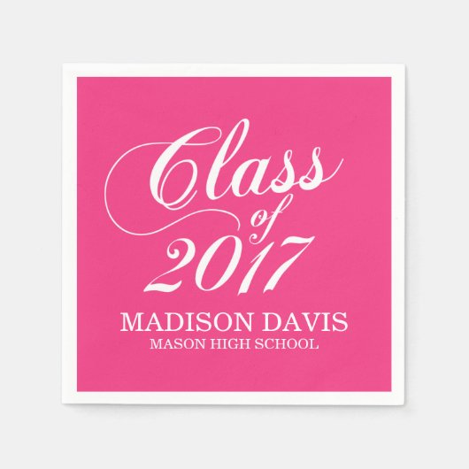 Modernes Hot Pink | Abschluss Napkins Serviette (Vorderseite)