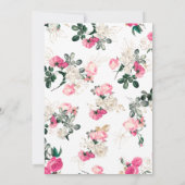 Modernes Hot Pink Blush Peony Rose Brautparty Einladung (Rückseite)