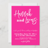 Modernes Hot Pink feines Foto Hochzeitseinladung Einladung (Vorderseite)