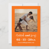 Modernes Hot Pink feines Foto Hochzeitseinladung Einladung (Rückseite)