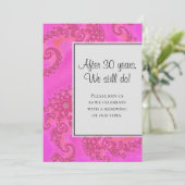 Modernes Hot Pink Fraktal Blumenmuster Vow Erneuer Einladung (Stehend Vorderseite)