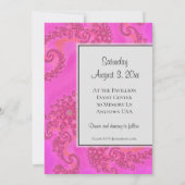 Modernes Hot Pink Fraktal Blumenmuster Vow Erneuer Einladung (Rückseite)