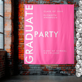 Modernes Hot-Pink personalisieren Sie den Abschlus Wandteppich