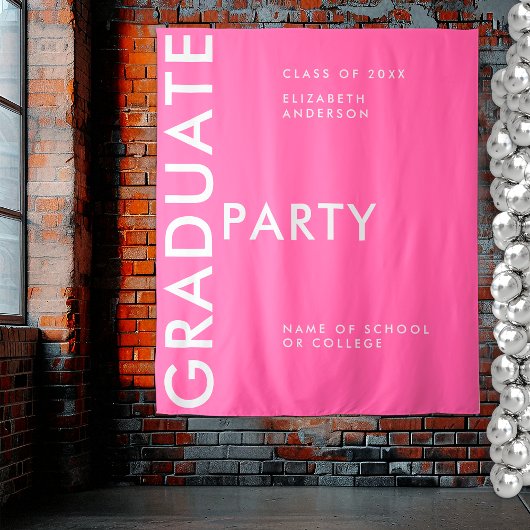 Modernes Hot-Pink personalisieren Sie den Abschlus Wandteppich