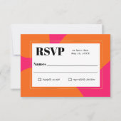 Modernes Hot Pink und Orange Abstrakt Wedding RSVP Karte (Vorderseite)