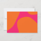 Modernes Hot Pink und Orange Abstrakt Wedding RSVP Karte (Rückseite)
