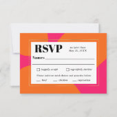 Modernes Hot Pink und Orange Abstrakte UAWG mit Ma RSVP Karte (Vorderseite)