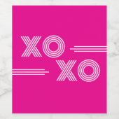 Modernes Hot Pink und weißes XOXO Valentine Weinetikett (Einzelnes Label)