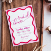 Modernes Hot Pink Wavy Border Farbiges Brautparty Einladung